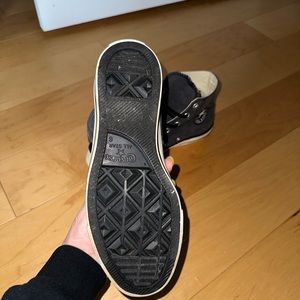 Gray washed converse high tops